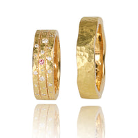 Set Verighete "Almaz" 19K Din Aur Galben cu diamante