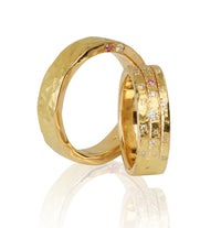 Set Verighete "Almaz" 19K Din Aur Galben cu diamante