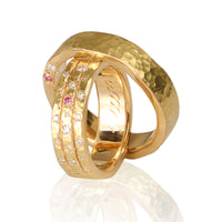 Set Verighete "Almaz" 19K Din Aur Galben cu diamante