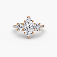 Three-Stone with Pavé Band