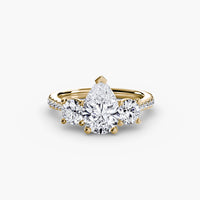 Three-Stone with Pavé Band