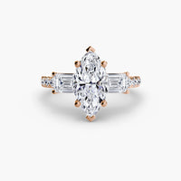 Three-Stone Ring with Pavé Band 4