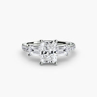Three-Stone Ring with Pavé Band 4