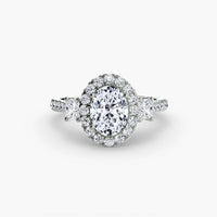 Three-Stone Ring with Halo 2