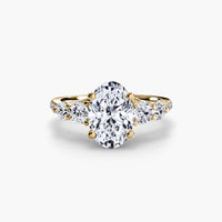 Five Stone Ring with Pavé Band