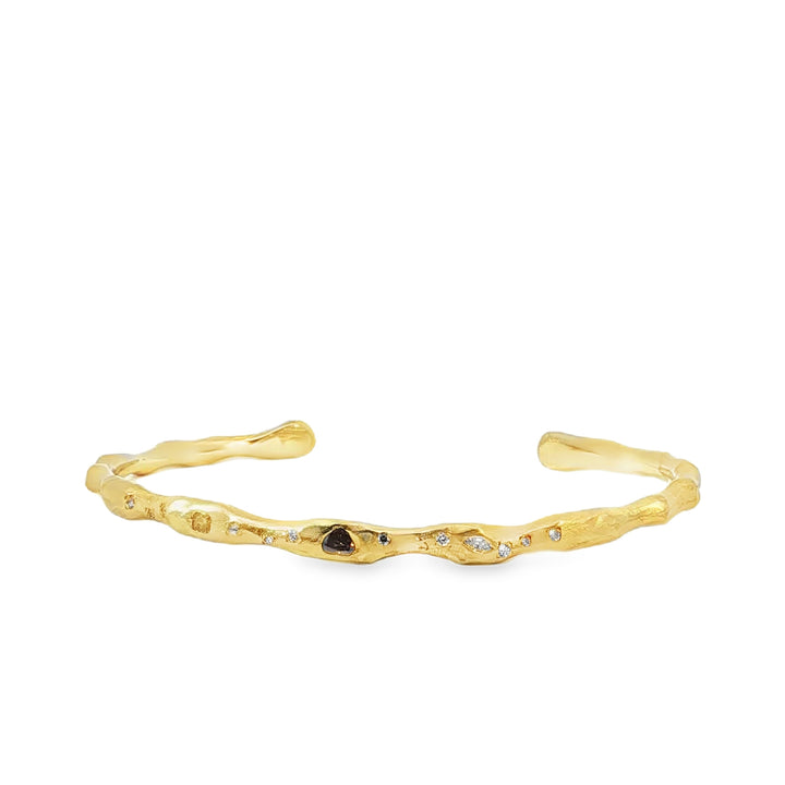 14K Yellow Gold Bracelet with Natural Diamonds