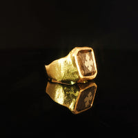 18K Yellow Gold Ring with Brown Diamond 6.00 CT