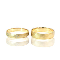 Wedding Ring Set "CROSS" II 14K Yellow Gold With Diamonds