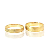 Wedding Ring Set "CROSS" II 14K Yellow Gold With Diamonds