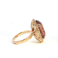 14K Rose Gold Ring With Brown Topaz