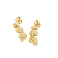 18K Yellow Gold Earrings With Natural Diamonds
