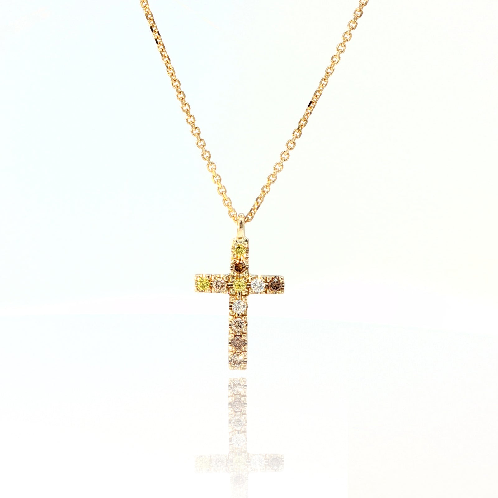 14K Yellow Gold Necklace With Natural Diamonds