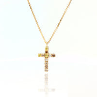 14K Yellow Gold Necklace With Natural Diamonds