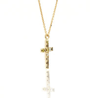 14K Yellow Gold Necklace With Natural Diamonds