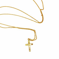 14K Yellow Gold Necklace With Natural Diamonds