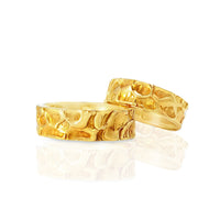 "SHAPE" 14K Yellow Gold Wedding Ring Set