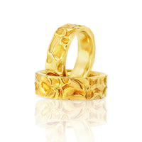 "SHAPE" 14K Yellow Gold Wedding Ring Set