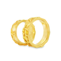"SHAPE" 14K Yellow Gold Wedding Ring Set