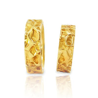 "SHAPE" 14K Yellow Gold Wedding Ring Set