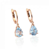 14k Rose Gold Earrings With Topaz 
