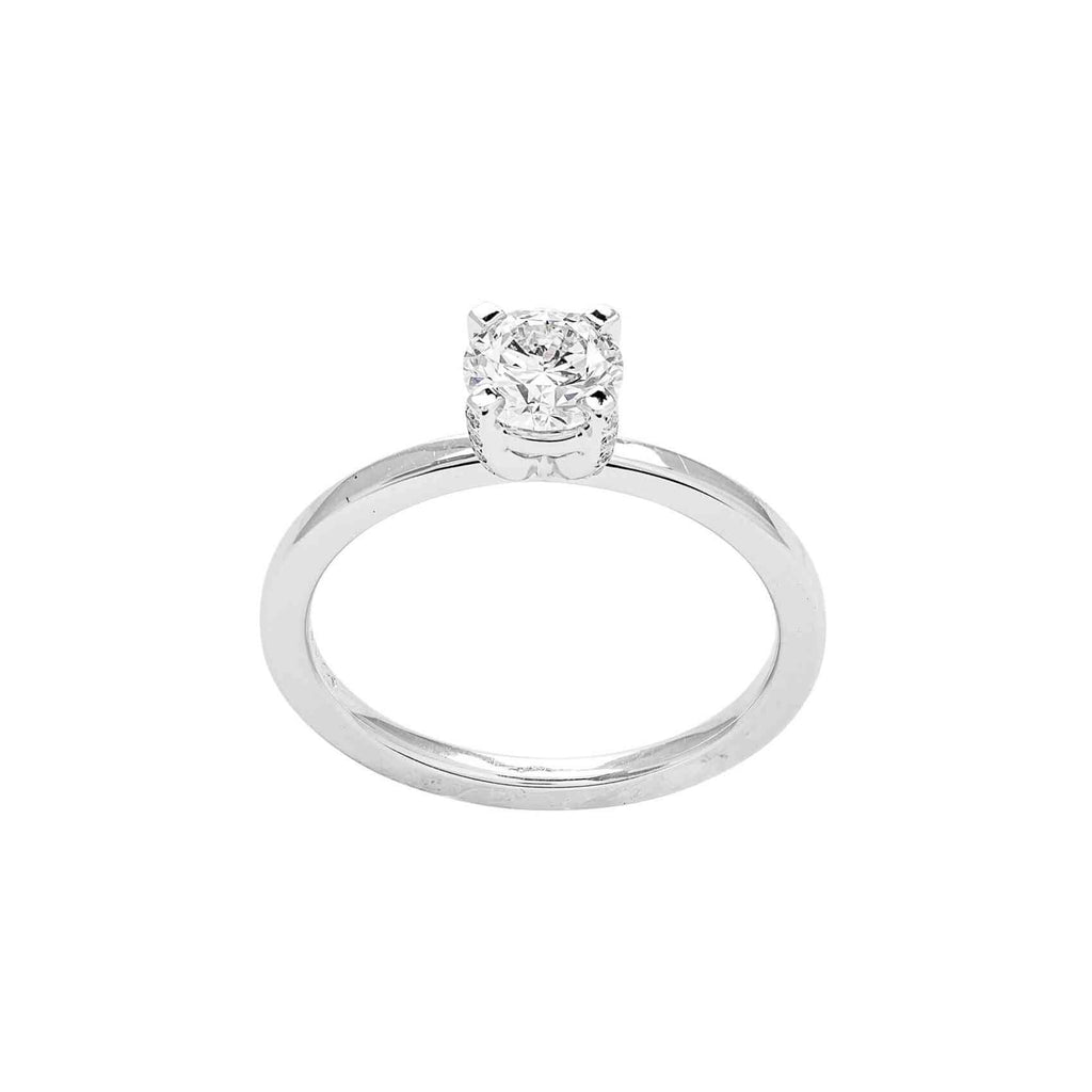 Engagement Ring in 18K White Gold and Diamonds I00155 