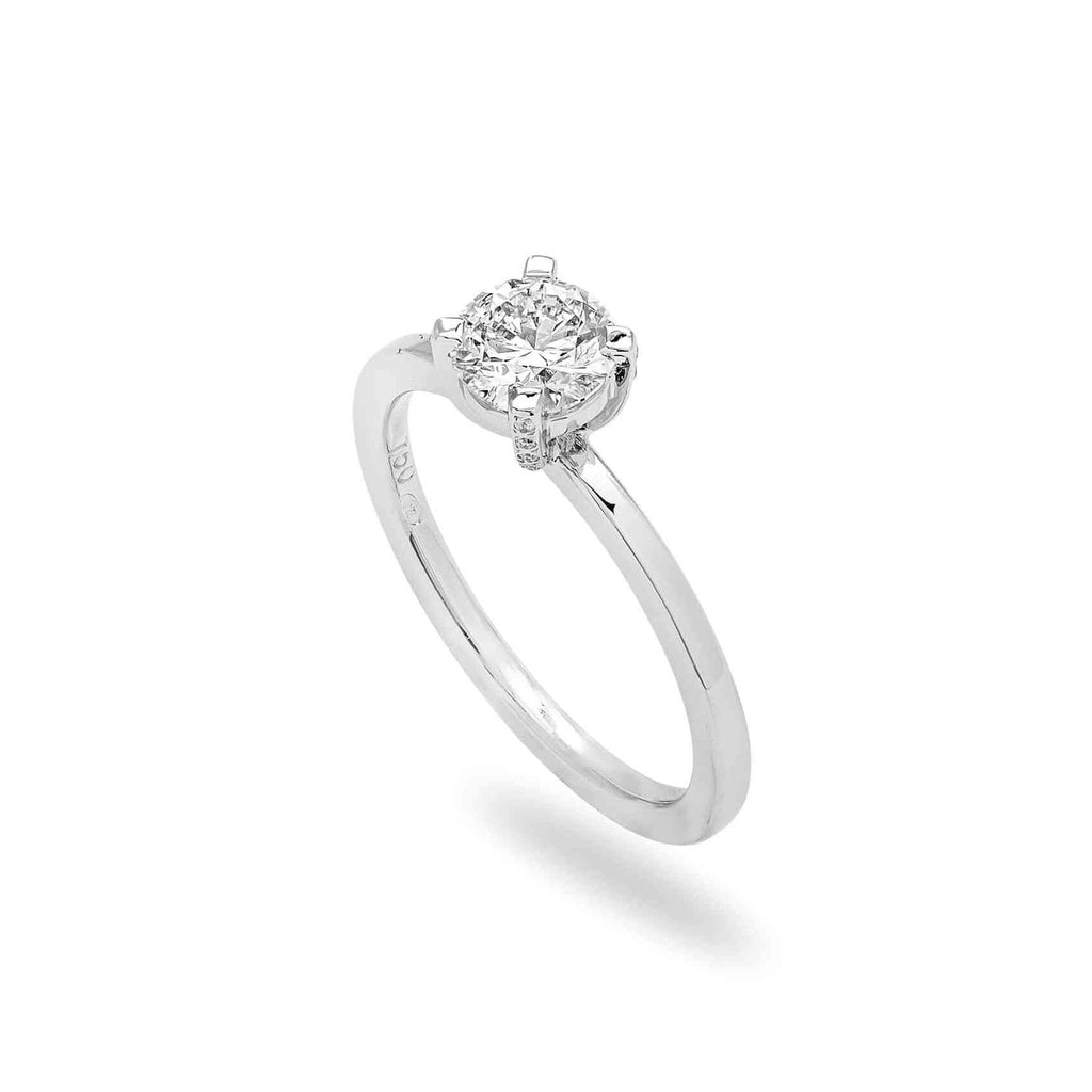 Engagement Ring in 18K White Gold and Diamonds I00155 