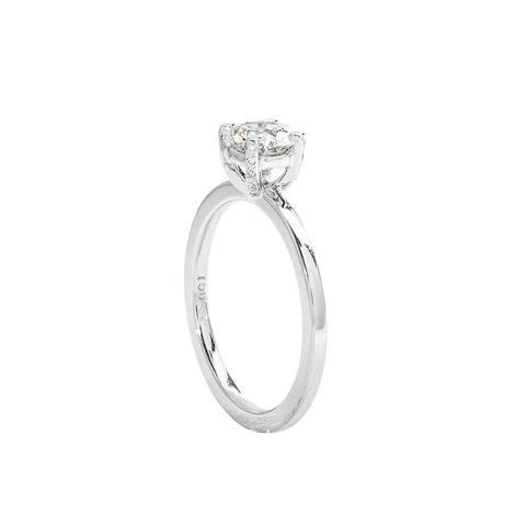 Engagement Ring in 18K White Gold and Diamonds I00155 