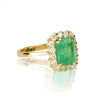 18k Yellow Gold Emerald And Diamond Ring ZJ220 