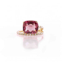 18K Yellow Gold Ring with Tourmaline and 18K Diamonds 