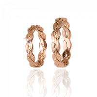 "Auris" 14K Rose Gold Wedding Ring Set 
