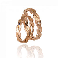 "Auris" 14K Rose Gold Wedding Ring Set 