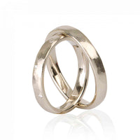 Set Verighete "GALIA" 14K Din Aur Alb Cu Diamante Naturale