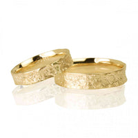 "MANKO" 14K Yellow Gold Wedding Ring Set 
