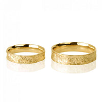 "MANKO" 14K Yellow Gold Wedding Ring Set 